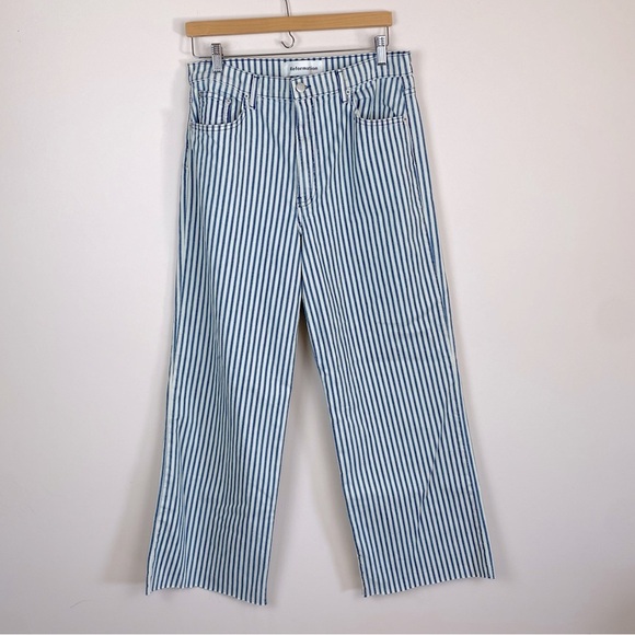 Reformation Stretch Flood Wide Leg Jeans in Fiji Stripe - Picture 1 of 10